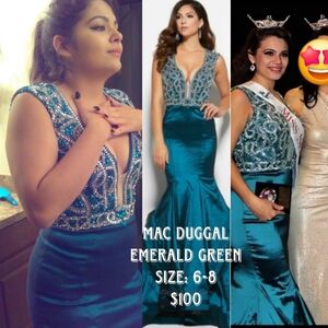 Mac Duggal Blue/Green Evening Gown
